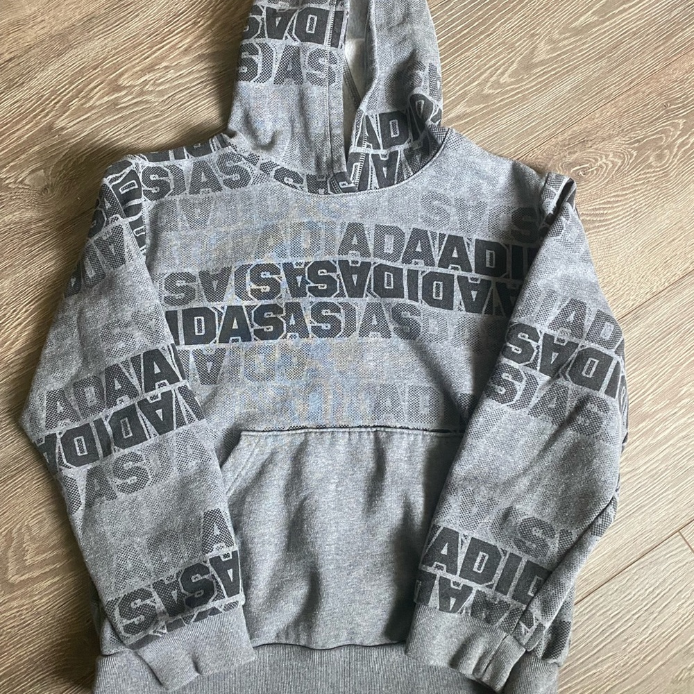 EUC Adidas YXL Hoodie Gray and Black